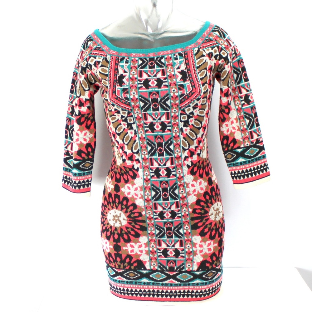 Flying Tomato Geometric Aztec Sweater Dress Size S